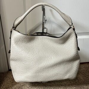 3476. Burberry Women's Cream Leather Shoulder Bag